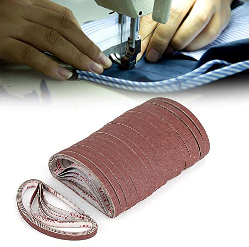 Restokki Bande Abrasive 220 x 6,3 mm, 100PCS Kit Bande Abrasives Mixte, Ponceuses à Bande Abrasive pour Travail Bois Polissage Métaux, Accessoires pour Ponceuses à Bandes Abrasives