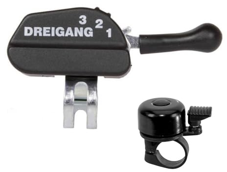 Messinschlager Klickschalter Fahrradschaltung Fahrrad Schalthebel 3-Gang inkl. Fahrradklingel