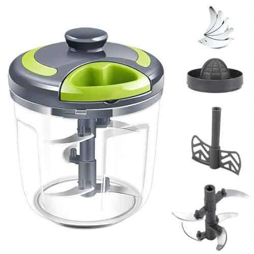 minghaoyuan Zwiebelschneider, Zwiebel Zerkleinerer 900ML Manuell Gemüseschneider Obst zu Hacken Mischen, Küche Multizerkleinerer für Gemüse, Obst, Nüsse, Knoblauch, Babynahrung
