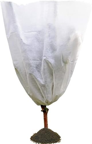 Pflanzenvlies-Frostschutzhülle, 5 Stück Winter-Pflanzenschutzbeutel Kordelzug Pflanzensetzling Einfrieren Kälteschutzhülle Vliesbeutel for Obstnetz Garde (Größe: 100 cm * 130 cm) (Farbe: Eine Farbe)