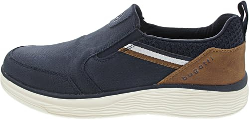 bugatti Bequeme Schnürschuh Memory Foam Elegante Casual Easy Fit Sneaker aus Austauschbaren Einlegesohlen, Dunkelblau, 41 EU