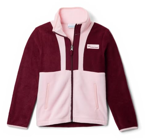 Columbia Giacca in pile unisex con cerniera intera e retro Bowl 2, giacca in pile con zip intera, color vino ricco, rosa satinato, XL