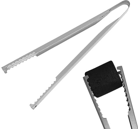 Pinces à Gril, Pince à Charbon de Bois en Acier Inoxydable, Pinces de cheminée Portables et Longues, Pinces à Charbon Robustes pour la Cuisson du Barbecue, du feu de Camp, du feu de Camp