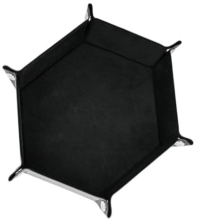 Plateau à dés,Plateau à roulettes Velours en Cuir PU Plateau，De Roulement en Dés Pliant Plateau Pliant en Dés Hexagon pour Donjons Et Dragons Dgd Dice Et Autres Jeux De Table (Noir)