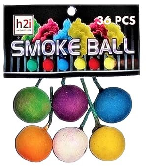 h2i Smoke Balls | 36 Balls | Time 15 sek | Smoke Tube Rauchfackel Rauchtopf Rauchgenerator Rauchbombe mit dichtem kräftigem Rauch |a| Ganzjahresfeuerwerk Kat T1/F1