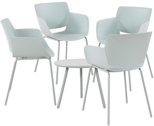 CLP Gruppo di sedute Minota per Il Giardino I Set di Tavolo Minot e sedie Alpena I Set da Esterno Resistente alle intemperie e ai Raggi UV I Mobili da Giardino, Colore:Turchese, Contenuto del Set: