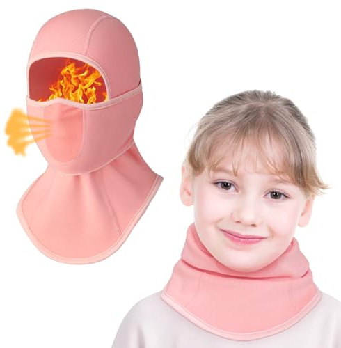 Comfyouth Passamontagna termico per bambini, maschera invernale antivento da sci (con fori traspiranti), multifunzione, scaldacollo per bambini, sotto il casco, per ragazzi e ragazze, per sci