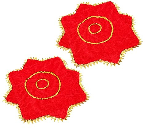 Healvian 2 pcs Dance Handkerchief Yangko Handkerchief Rotating Octagonal Towel with Inner Ring Cloth Stage Performance Prop for Chinese Folk Dance Children S Art Performances