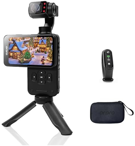 ORDRO M5 Pocket Camcorder, 4K 60FPS Video Camcorder 3-Axis Stabilisation IR Night Vision Pocket Camera for Vlogging,3.5inch IPS Touch Screen Portable Camera with 120° Wide Angle, Remote Control