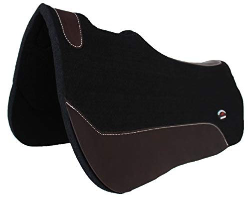 CHALLENGER Wool Felt Contoured Close Contact Barrel Saddle Pad Black 39121BK2