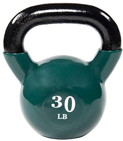 Fitvids All-Purpose Color Vinyl Coated Kettlebell, 30 Pounds