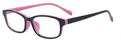 Outray Children Kids Teens Blue Light Filter Computer Glasses for Blocking Anti Eye Eyestrain Transparent Lens Black Pink Frame