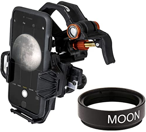 Celestron NexYZ Smartphone Adapter, Schwarz, Universal & 94119-A 1,25'' Mondfilter