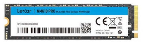 Lexar Disque SSD NM610 Pro 2To (2000Go) - NVMe M.2 Type 2280