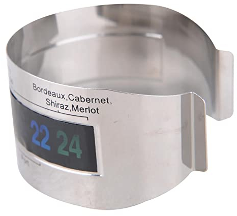 Thermomètre de bouteille de vin,MoreChioce Bracelet de capteur de température de bière rouge en acier inoxydable avec capteur de température de vin rouge pour bière, vin et champagne
