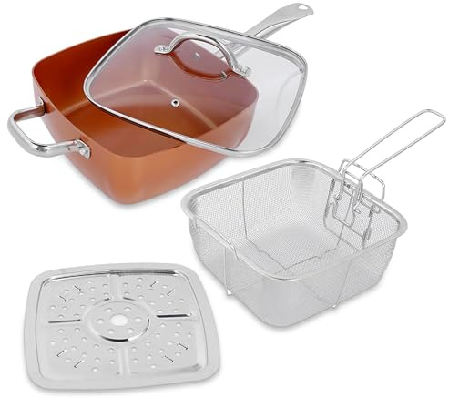 Juego De Ollas Y Sartenes De Acero Inoxidable, Sartén Cuadrada Antiadherente, Multifuncional, Fácil De Limpiar, Con Tapa, 4 Uds.