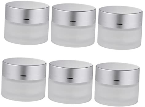 POPETPOP 6pièces Pots Verre Transparent Pour Crème De Visage Contenants De Maquillage Pratiques Pour Maison