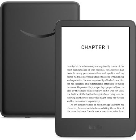 Zertifiziert und generalüberholt Amazon Kindle(16 GB)-Der leichteste und kompakteste Kindle,mit blendfreiem Bildschirm,schnellerem Umblättern,anpassbarem Frontlicht und langer Akkulaufzeit-mit Werbung