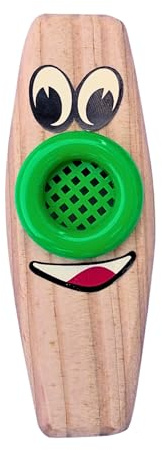 Plaschke Kazoo - Juego de cantar de madera de alerce, hecho a mano en el Tirol del Sur, Italia, sin barnices, para niños y adultos (verde)