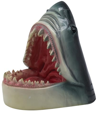 NASSMOSSE Schwimmende Teichdekoration,realistische,gruselige schwimmende Hai-Teichdekoration aus Kunstharz,Outdoor-Hai-Dekor für Pool,Teich,Garten,Gartendekoration,22,6 x 22,9 x 20,9 cm