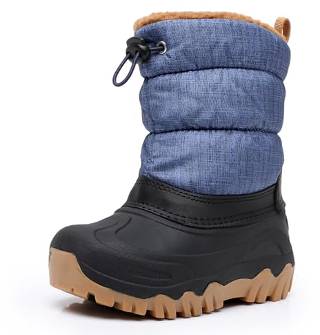 Ahannie Kids Snow Boots Boys Girls Waterproof Winter Boots