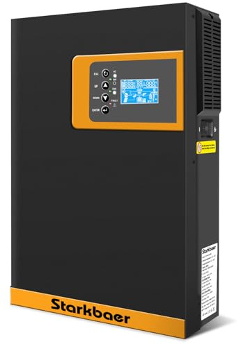 Starkbaer 3.5KW Hybrid-Wechselrichter, netzunabhängiger Reiner Sinus-Solarwechselrichter, 24V DC zu 230V AC, mit 100A MPPT Solarladeregler, für Blei- und Lithiumbatterien (3.5KW24V)
