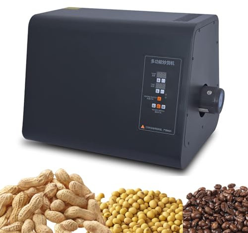 Rostmaskin för hushålls kaffebönor Multifunktionsmatrostare rostfritt stål Elektrisk rotation kafferost Justerbar temperatur
