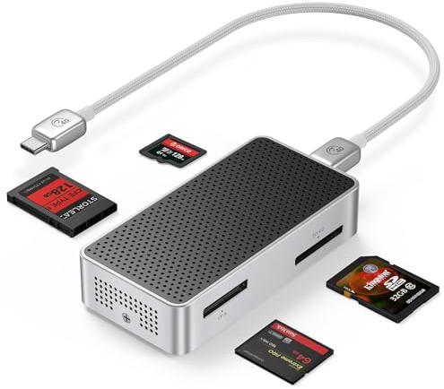 ORICO Lettore di Schede CFexpress di Tipo B 8k Video 1500MB/s per Professionisti USB SD/TF 4.0 Quad-Card Lettura Simultanea di Schede CFexpress di tipo A 850MB/s Adattatore Compatibile Thunderbolt 3/4