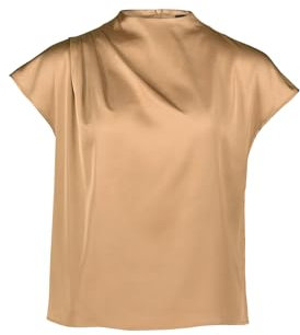 zero Damen Blusentop mit Stehkragen 36, Tigers Eye