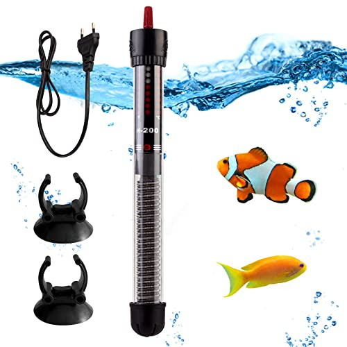 Akvarievärmare 300W - justerbar termostat, mini akvarievärmare, justerbar värmare, akvarievärmare för fisk- och akvarietankar med 2 delar skyddskåpa