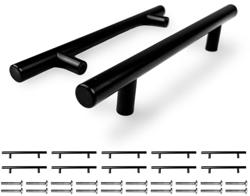 CHALVIOR Maniglie per Mobili da 10 Pezzi, Distanza Tra i Fori 128 mm, Nero, Maniglie Cucina Inox, Cassetti Maniglia, Maniglie per Armadi, per Ante Armadio, per Cassetto, Mobili Cucina