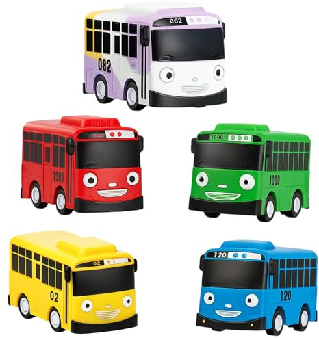 Toy Bus, 5 Piece Bus Toy Collection, Little Bus Toys for Creative Play and Display, Professional Portfolio Management and Educational Activities