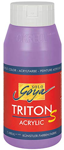 KREUL 17318 - Solo Goya Triton S Acrylfarbe flieder, 750 ml Flasche, schnell trocknend mit Glanzeffekt, Farbe auf Wasserbasis, in Studioqualität, vielseitig einsetzbar, gut deckend und ergiebig