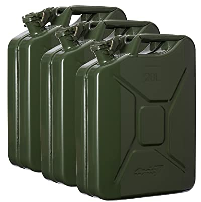 Oxid7® 3x Bidon à carburant 20 litres en métal olive | Convient pour l'essence, le diesel & le bioéthanol | Bidon à essence 20L avec homologation UN & type de construction testé