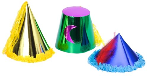 Ciao 70567 Set 36 Cappellini adulto in carta metallizzata, diversi modelli, multicolore