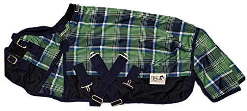 1200 D Regendecke Outdoor Grün Karo Minishetty Shetty 200 Gr. 65 70 75 80 85 90 95 100 Halsteil seperat erhältlich Tysons (65)
