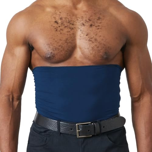 CHARM Stomach Wrap Japanese Haramaki - Mens Belly Warmer Womens Postpartum & Maternity Belt Navy