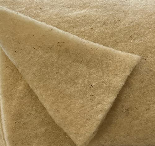 pemmiproducts Volumenvlies aus Schafschurwolle 200g/m², 1,5 m x 1 m, ca. 15 mm dick, Patchworkvlies, Polstervlies, Vliesstoff, Polsterwatte, Watte