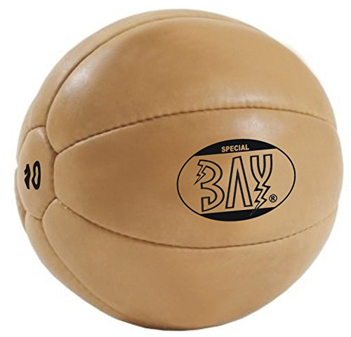 BAY Leder pu 10 Kilo Medizinball ProfiQualität Gymnastik Fitness Ball Farbe Braun zehn Kilo