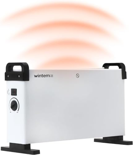 Wintem – Termoconvettore Elettrico da Pavimento Kenya 2000W per Riscaldamento Casa Silenzioso con Termostato Regolabile e Protezione Surriscaldamento, Ideale come Stufa a Basso Consumo (Bianco)