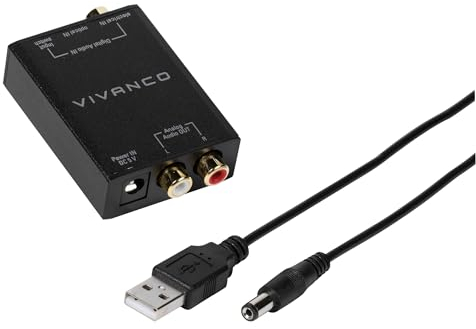 Vivanco 46143 Digital-Audio-Konverter, analog, RCA, 10 kOhm, USB A, 5 V