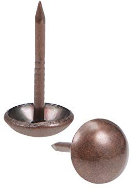 sourcing map Clou Tapissier Clou Ameublement Clou Meuble Punaise Pointe Tapissier Tapis Décoration 9mm Tête Diamètre Rond Pouce Cuivré pour Sofa Dosserets 25 Pcs