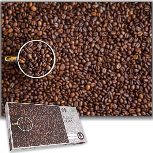 1000 Piece Full Of Coffee Beans Jigsaw Puzzle - Impossible Impuzzibles - 66 X 50cm - For Coffee Lovers, Bold, Challenging Gift For Adults