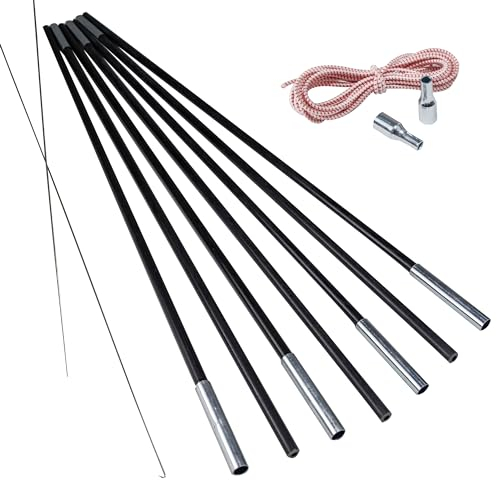 Fiberglas Zeltstange Ø 8,5 mm - 400 cm aus 7 Segmenten - mit Gummizug und Einfädelhilfe Zeltgestänge Zeltstangen - Ersatzstangen für Zelte | Kürzbar - Biegeradius 60 cm