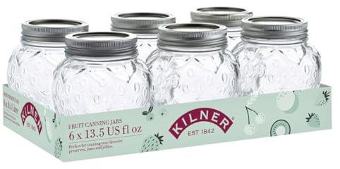 Kilner Strawberry Fruit Jar 6-Pieces, Multicolor