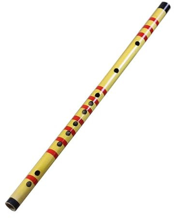 Professionell Bambuflöjt Bambu Flöjt Nybörjare Tvärflöjt Studenter Nybörjar Instrument Horisontellt Blåser (Color : Yellow red)