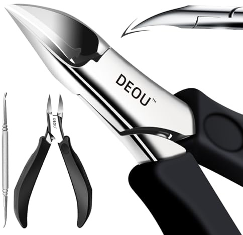 DEOU Toenail Clippers Blade for Ingrown and Thick Nails Stainless Steel Pedicure Tools at Home ingrown toenail Treatment Professional Podiatrist Nail Clippers with (Eagle Beak Pliers+Nail Remover)