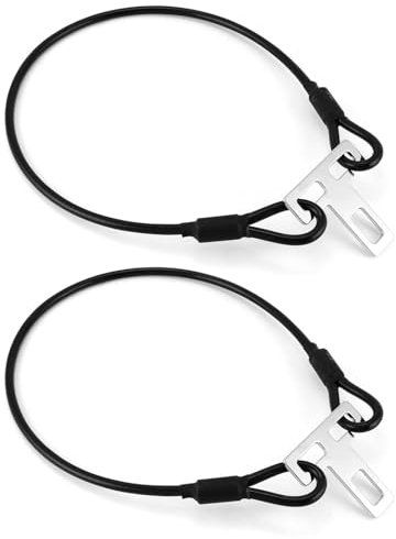 QWORK® Confezione da 2 Protezioni antifurto, Protezione antieffrazione - Robusto Cavo in Acciaio 60 cm x 5 mm - per Camper, Auto, furgoni, Camion