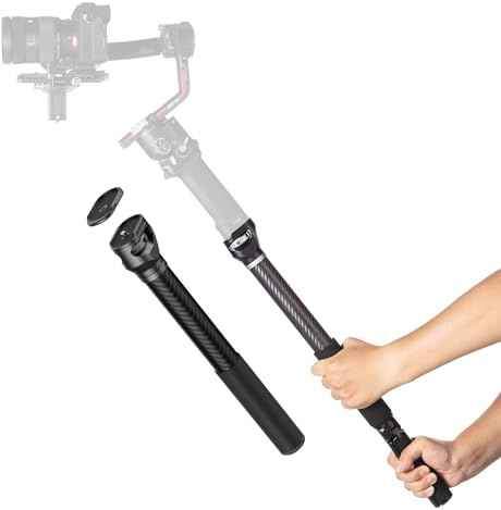 SMALLRIG Gimbal Extension Pole, 37cm Bras d'Extension de Stabilisateur en Fibre de Carbone avec Déflecteur Anti-Déflexion et Vis 1/4-20 pour DJI RS 4/RS 4 Pro/RS 3/RS 3 Pro/RS 3 Mini/RS 2-4378