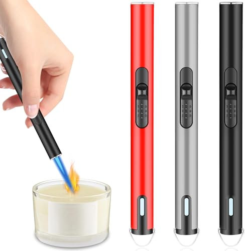 Accendino Jet, fiamma jet, tempesta ricaricabile, accendino a gas, antivento, per candele, cucina, campeggio, barbecue, regali per uomini
